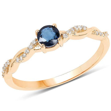 Quintessence Fine Jewelry Rings Sapphire Sapphire or Emerald and Diamond Ring in 14K Gold